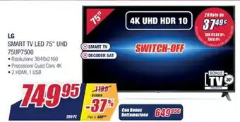 LG Smart TV Led 75" UHD 75UP7500