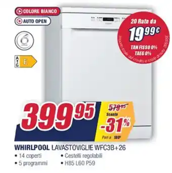 Trony Whirlpool Lavastoviglie WFC38+26 offerta