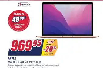 Trony Apple Macbook Air M1 13" 256GB offerta