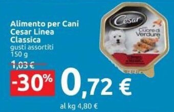 Carrefour Cesar Alimento per Cani Linea Classica gusti assortiti 150 g offerta