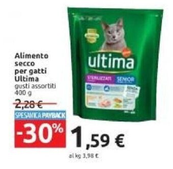 Carrefour Ultima Alimento secco per gatti gusti assortiti 400 g offerta