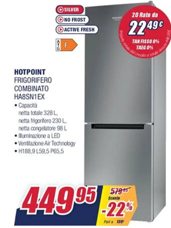 Trony Hotpoint Frigorifero Combinato HA8SN1EX offerta