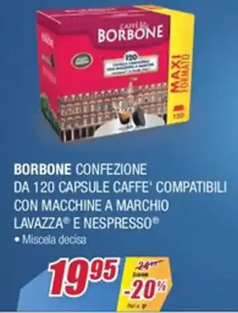Trony Borbone Confezione Da 120 Capsule Caffe' Compatibili Con Macchine A Marchio offerta