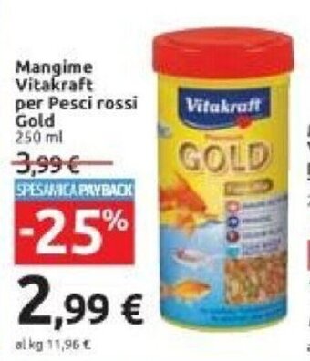 Carrefour Vitakraft Mangime per Pesci rossi Gold 250 ml offerta