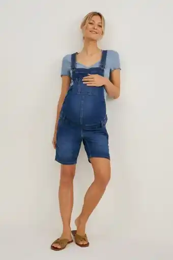 C&A Jeans premaman - salopette a pantaloncino - cotone biologico offerta