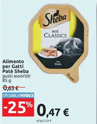 Esselunga Sheba Patè Alimento per Gatti gusti assortiti 85 g offerta