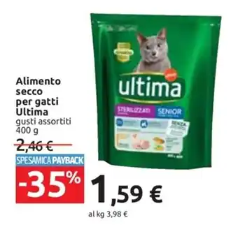 Esselunga Ultima Alimento secco per gatti gusti assortiti 400 g offerta
