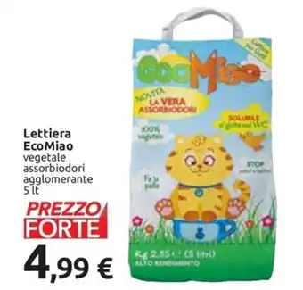 Esselunga EcoMiao Lettiera vegetale assorbiodori agglomerante 5 lt offerta