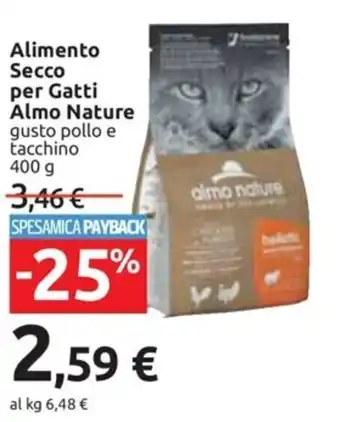 Esselunga Almo Nature Alimento Secco per Gatti gusto pollo e tacchino 400 g offerta