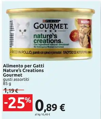Esselunga Gourmet Nature's Creations Alimento per Gatti gusti assortiti 85 g offerta