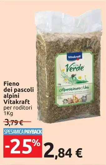 Esselunga Vitakraft Fieno dei pascoli alpini per roditori 1kg offerta