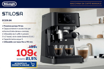 Euronics DeLonghi Stilosa EC235.BK offerta