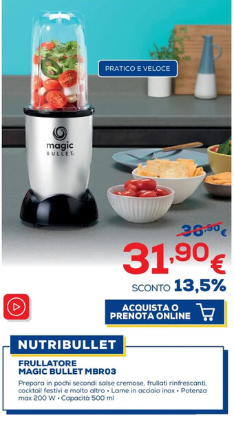 Euronics Nutribullet Frullatore Magic Bullet MBR03 offerta