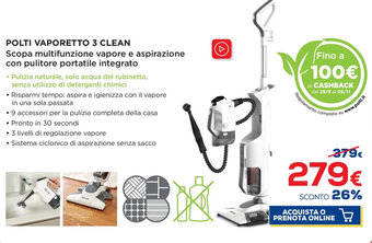 Euronics Polti Vaporetto 3 Clean offerta