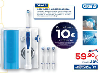 Euronics Oral B Idropulsore - Oxyjet IDROP MD20 offerta