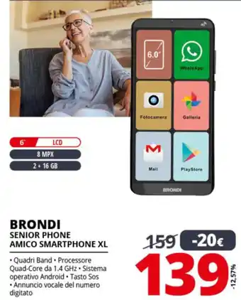 Comet Brondi Senior Phone Amico Smartphone XL offerta