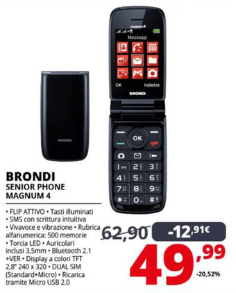 Comet Brondi Senior Phone Magnum 4 offerta