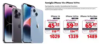 Comet Famiglia Iphone 14 e IPhone 14 Pro offerta