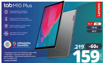 Comet Lenovo tab M10 Plus offerta