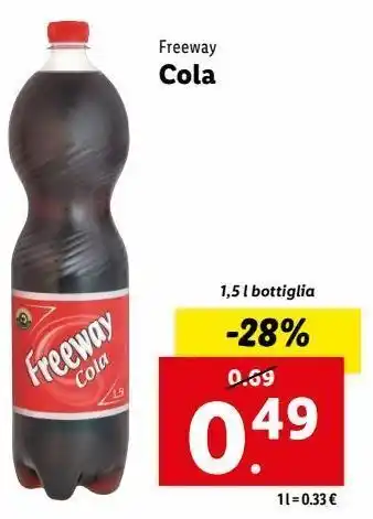 Lidl Cola freeway 1,5l offerta