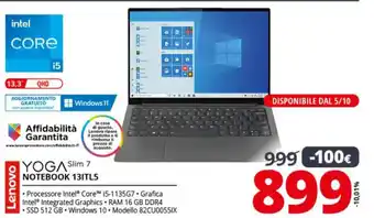 Comet Lenovo Yoga Slim 7 Notebook 13ITLS offerta