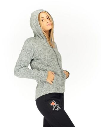 Pile fz winona effeto maglia grey mel.