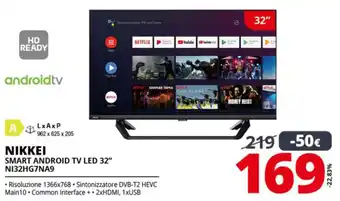 Comet Nikkei Smart Android TV LED 32" NI32HG7NA9 offerta