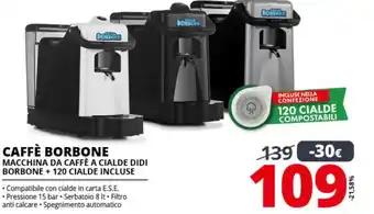 Comet Caffè Borbone Macchina Da Caffè A Cialde Didi Borbone + 120 Cialde Incluse offerta