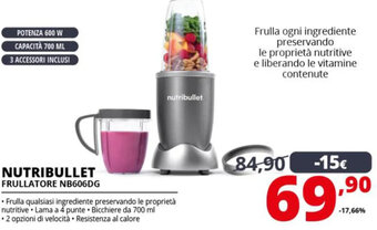 Comet Nutribullet Frullatore NB606DG offerta