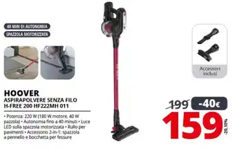 Comet Hoover Aspirapolvere Senza Filo H-Free 200 HF222MH 011 offerta