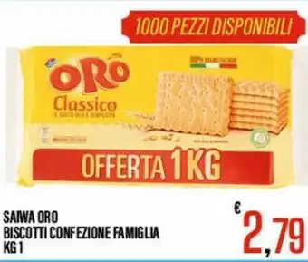 Supermercati EffePiù Saiwa Oro Biscotti Confezione Famiglia kg 1 offerta