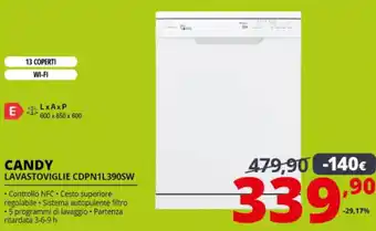 Comet Candy Lavastoviglie CDPN1L390SW offerta