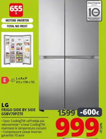 Comet LG Frigo Side By Side GSBV70PZTE offerta