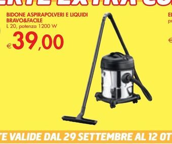 Bennet Bidone aspirapolveri e liquidi bravo&facile offerta