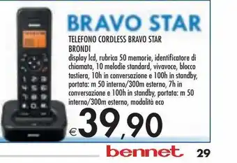 Bennet Telefono cordless bravo star brondi offerta