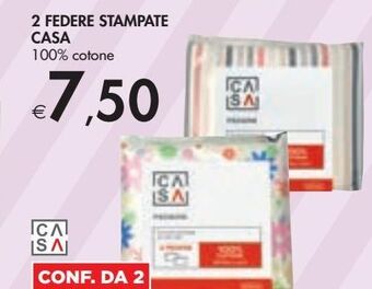 Bennet 2 federe stampate casa offerta
