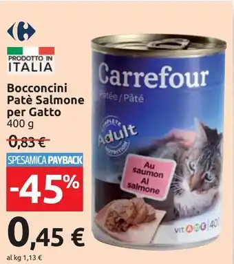 Carrefour Market Bocconcini pate salmone per gatto offerta