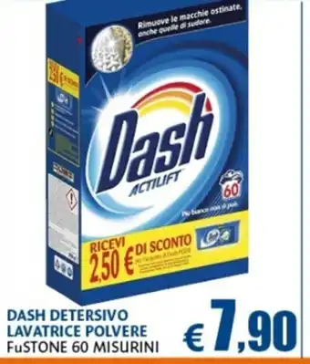 Ecu Discount Dash Detersivo Lavatrice Polvere FuStone 60 Misurini offerta