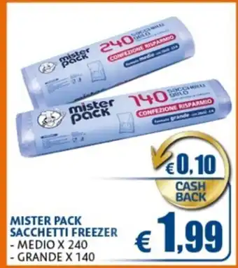 Mister Pack Sacchetti Freezer Medio x 240 Grande x 140