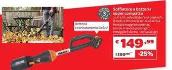 Ki Group Soffiatore a batteria super compatto 20 V, 4 Ah offerta