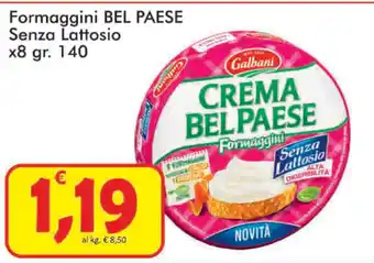 Paghi Poco Bel Paese Formaggini Senza Lattosio 8x140gr offerta