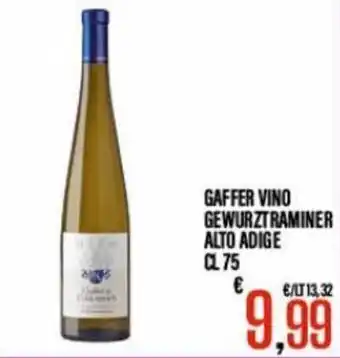 Supermercati EffePiù Gaffer Vino Gewurztraminer Alto Adige 75 cl offerta