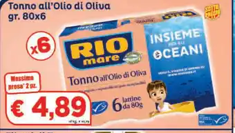 Paghi Poco Tonno all'olio di oliva 6x80gr offerta