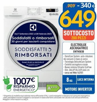 Electrolux Asciugatrice EW7H583B