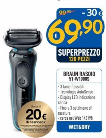 FreeShop Braun Rasoio 51-W1000S offerta