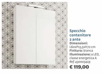 Bricocenter Specchio contenitore 2 ante offerta