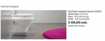 Sanitari sospesi serie colibrí materiale: ceramica
