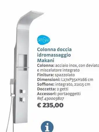 Colonna doccia idromassaggio makani