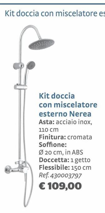 Bricocenter Kit doccia con miscelatore esterno nerea offerta