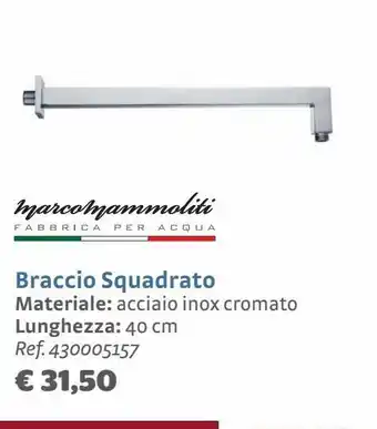 Bricocenter Braccio squadrato materiale: acciaio inox cromato lunghezza 40cm offerta